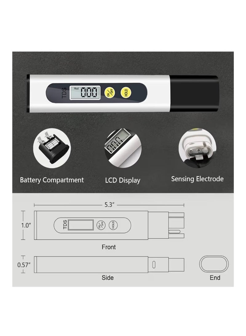KONVIO NEER Imported Tds Meter, Total Dissolved Solids Meter, Water Quality Tester, Ppm Tester For Water Testing - White - Image 3